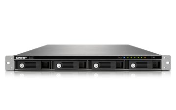 QNAP TS-451U NAS Rack (1U) Intel® Celeron® 1 GB DDR3 0 TB QNAP Turbo System Nero, Grigio