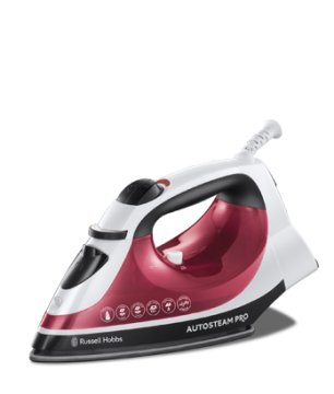 Russell Hobbs Auto Steam Pro Ferro da stiro a secco e a vapore 2400 W Rosso, Bianco