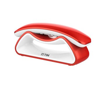 TIM Smile Telefono DECT Identificatore di chiamata Rosso, Bianco