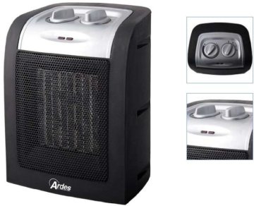 Ardes 4P07 stufetta elettrica Nero, Argento 1500 W Riscaldatore ambiente elettrico con ventilatore