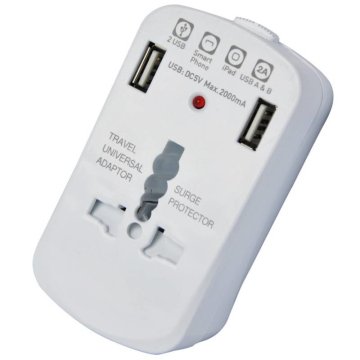 Techly Adattatore Universale da Viaggio da 2A per Prese Elettriche 2 USB (IPW-ADAPTER6)