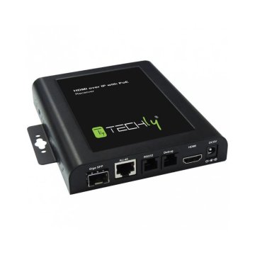Techly Ricevitore Extender HDMI over IP con PoE e Funzione Video Wall (IDATA EXTIP-VWR)