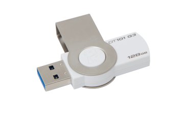 Kingston Technology DataTraveler 101 G3 unità flash USB 128 GB USB tipo A 3.2 Gen 1 (3.1 Gen 1) Metallico, Bianco
