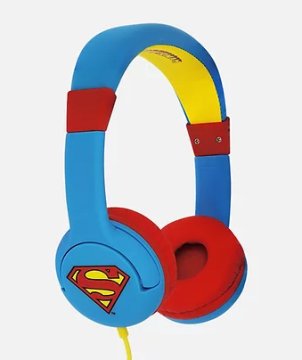 OTL Technologies DC Comics Superman Man of Steel Cuffie Cablato A Padiglione MUSICA Blu, Rosso, Giallo