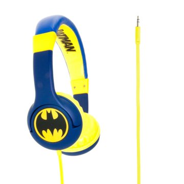 4SIDE DC Comics Batman The Caped Crusader Cuffie Cablato A Padiglione MUSICA Blu, Giallo