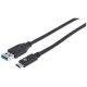 Manhattan 353373 cavo USB USB 3.2 Gen 2 (3.1 Gen 2) 1 m USB A USB C Nero 2