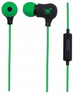 Manhattan Nova Auricolare Cablato In-ear Musica e Chiamate Nero, Verde