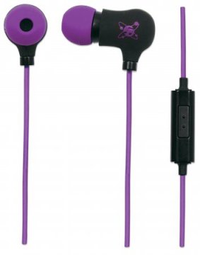 Manhattan Nova Auricolare Cablato In-ear Musica e Chiamate Nero, Viola