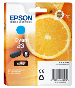 Epson Oranges C13T33424010 cartuccia d'inchiostro 1 pz Originale Ciano