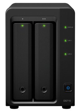 Synology DiskStation DS715 server NAS e di archiviazione Desktop Annapurna Labs Alpine AL-314 2 GB DDR3 0 TB DiskStation Manager Nero