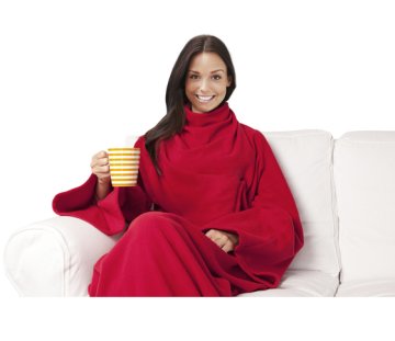 Innofit INN-066 coperta con maniche 140 x 180 cm Tessuto felpato Rosso