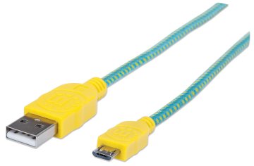 Manhattan 352703 cavo USB USB 2.0 1,8 m USB A Micro-USB B Verde, Giallo