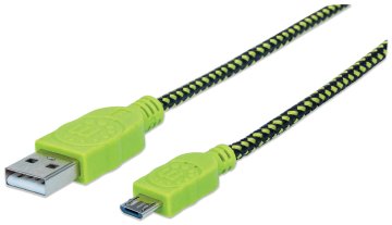 Manhattan 352765 cavo USB USB 2.0 1,8 m USB A Micro-USB B Nero