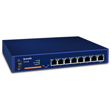 Tenda TEF1108P switch di rete Fast Ethernet (10/100) Supporto Power over Ethernet (PoE) Blu