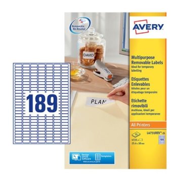 Avery Mini etichette rimovibili - 25,4 x 10 mm