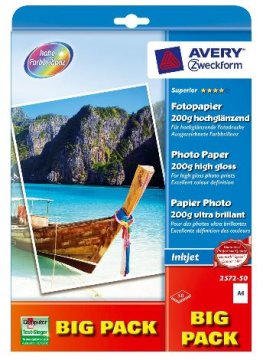 Avery 2572-50 carta fotografica A4 Molto lucida
