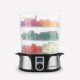 H.Koenig VAP12 pentola a vapore 3 cestello/i Superficie piana 1000 W Nero, Acciaio inox 2