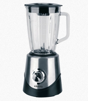 H.Koenig MX15 frullatore 1,5 L Frullatore da tavolo 500 W Nero, Acciaio inox