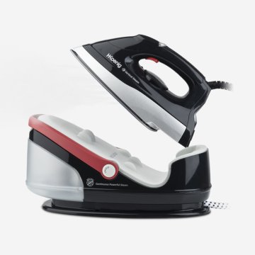 H.Koenig V85 ferro da stiro a caldaia 2400 W 1,7 L Piastra in Ceramica Nero, Bianco