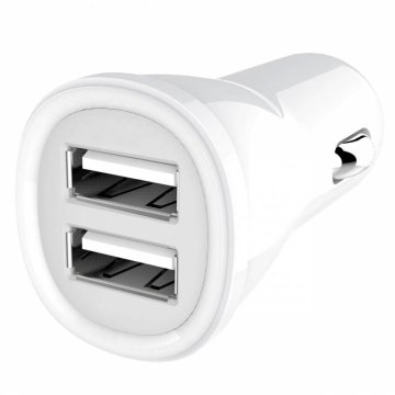 Techly Caricatore da Auto 2 USB 5V 2.4A Bianco (IUSB2-CAR2-24A2P)