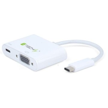 Techly Cavo Convertitore Adattatore da USB-C a VGA, Porta di Ricarica USB-C (IADAP USB31-VU31)
