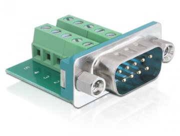 DeLOCK Sub-D 9-p M 9-p D-Sub M Verde, Argento