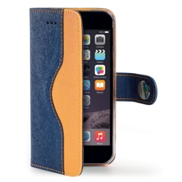 Celly ONDAIPH6PBL custodia per cellulare 14 cm (5.5") Custodia a borsellino Blu