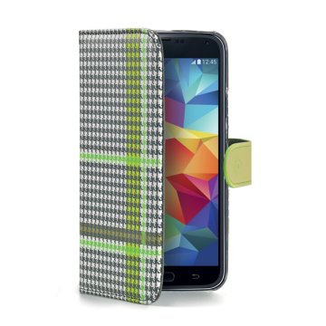 Celly PDPAGEGS5GR custodia per cellulare Custodia a borsellino Nero, Verde, Bianco