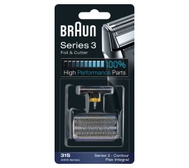 Braun Series 3 Testina di ricambio 31S color argento - Compatibile con i rasoi della Serie 3
