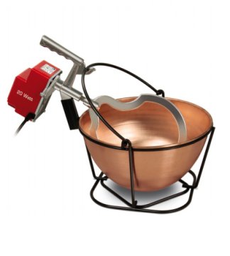 DPE Gran Polenta 7.5 L Sbattitore con base 20 W Rame, Rosso, Acciaio inox