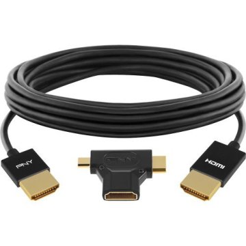PNY 3-in-1 12ft HDMI cavo HDMI 3,65 m HDMI tipo A (Standard) Nero