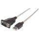 Manhattan 205153 cavo seriale Nero, Trasparente 0,45 m USB A Serial/COM/RS232/DB9 2