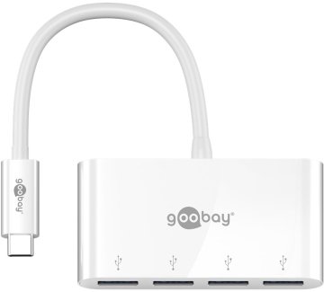 Goobay 66274 replicatore di porte e docking station per laptop Cablato USB 3.2 Gen 1 (3.1 Gen 1) Type-C Bianco