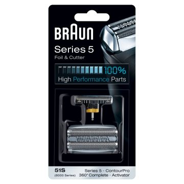 Braun Series 5 Testina di Ricambio per Rasoio Elettrico Uomo 51S Color Argento - Compatibile Con I Vecchi Rasoi . Per Una Rasatura Perfetta Ogni Giorno. Sostituire Ogni 18 Mesi
