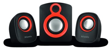 Atlantis Land Soundmaster 900 set di altoparlanti 7 W PC Nero, Rosso 2.1 canali 2-vie 4 W