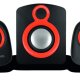 Atlantis Land Soundmaster 900 set di altoparlanti 7 W PC Nero, Rosso 2.1 canali 2-vie 4 W 2