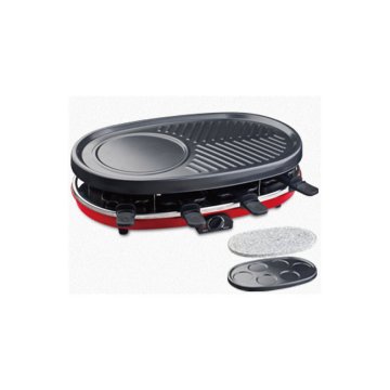 H.Koenig RP418 griglia per raclette 8 persona(e) 1500 W Nero, Grigio, Rosso