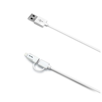 Celly USBML cavo USB 1 m USB A Micro-USB B/Lightning Bianco