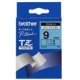 Brother Gloss Laminated Tape - 9mm, Black/Blue nastro per etichettatrice TZ 2