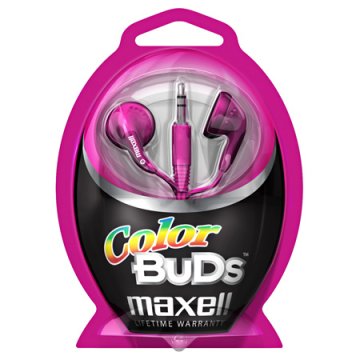 Maxell Colour Budz Headphones Pink Auricolare Cablato Rosa