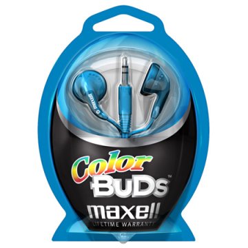 Maxell Colour Budz Headphones Blue Auricolare Cablato Blu