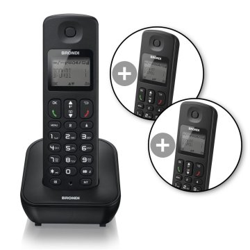 Brondi BEST TRIO Telefono DECT Nero