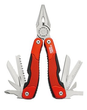 Nero & Decker BDHT0-28110 pinza multiuso 12 strumenti Nero, Rosso, Stainless steel