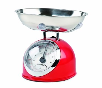 G3 Ferrari Aska Rosso, Acciaio inox Superficie piana Rotondo Bilancia da cucina meccanica