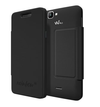 Wiko 94111 custodia per cellulare Custodia flip a libro Nero