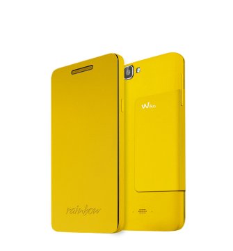 Wiko 92261 custodia per cellulare Custodia flip a libro Giallo