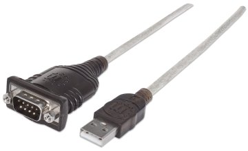 Manhattan 151856 cavo seriale Argento 0,45 m USB A Serial/COM/RS232/DB9