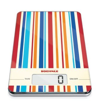 Soehnle Page Stripes Limited Edition Blu, Arancione, Rosso, Bianco Bilancia da cucina elettronica