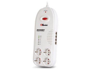 Hamlet Multipresa Filtrata con adattatore Powerline 200bit Switch 4 porte interuttore termico