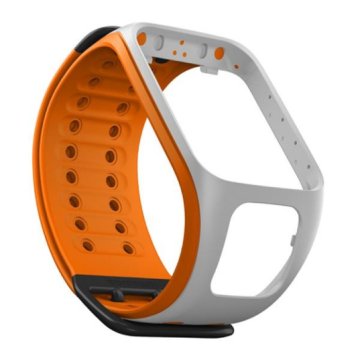 TomTom Cinturino per orologio Runner 2/Spark (Grigio chiaro/Arancione brillante - Large)